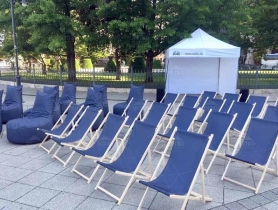 Sauļošanās krēslu komplekts ar apdrukām